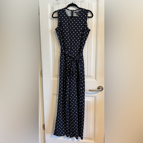 Navy Polka Dot Jumpsuit (Large) - Picture 1 of 10